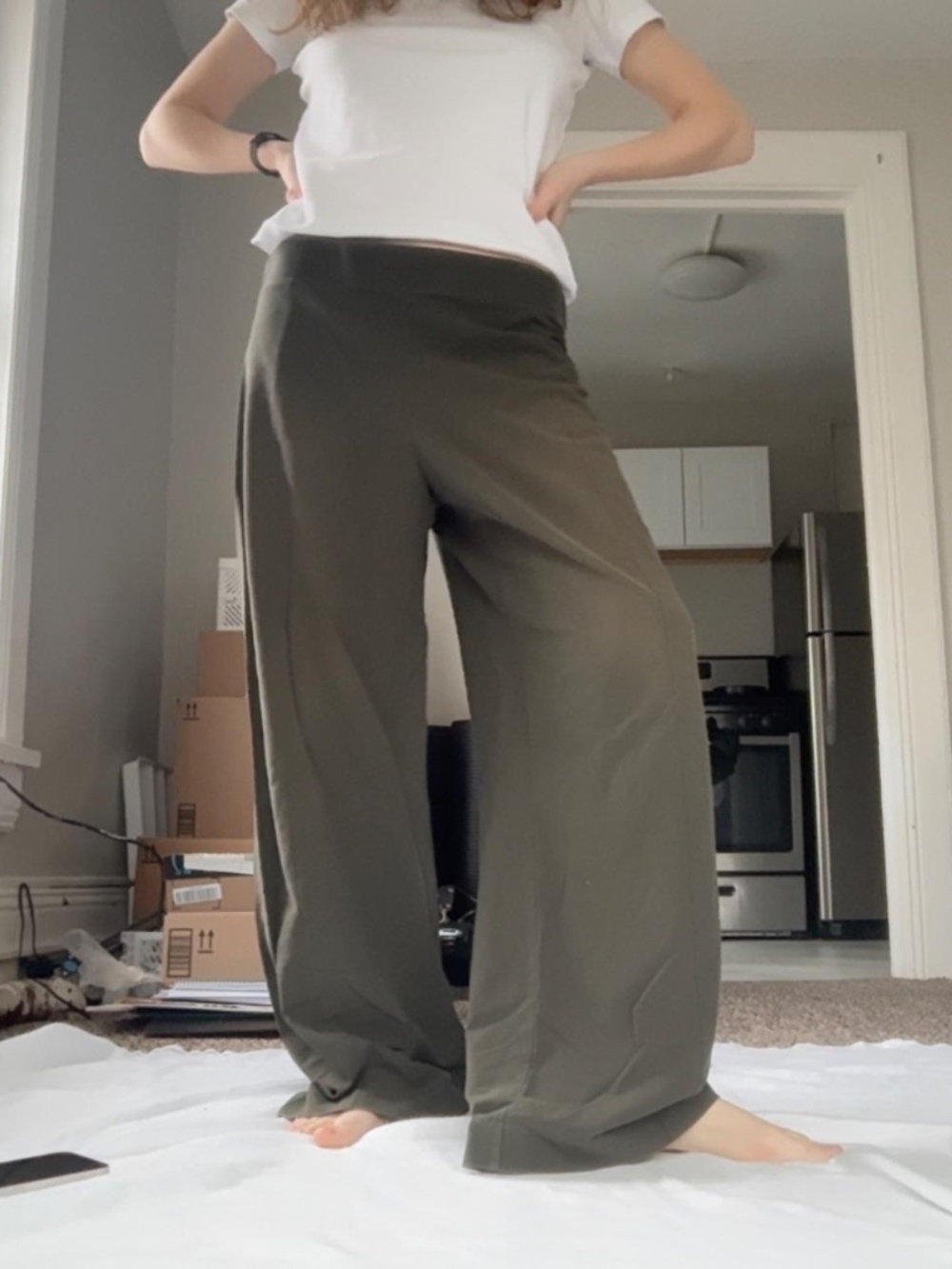 SOLD COS Women's Khaki and Green Trousers